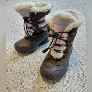 Columbia Brown and Pink Kids Winter Boots